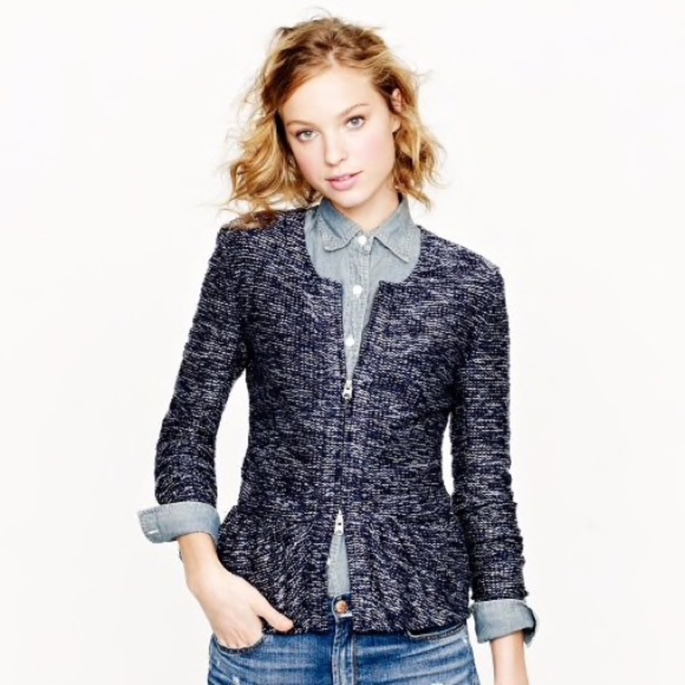 J. Crew Tweed Jacket with Peplum
